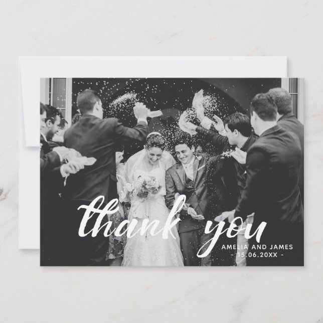 Tarjeta De Agradecimiento Mensaje de Personalizado de sobreimpresión de foto (Anverso)