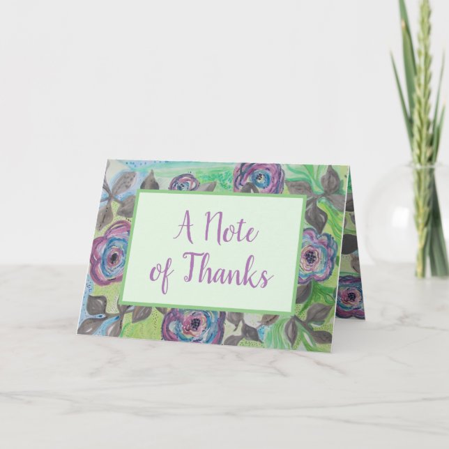 Tarjeta De Agradecimiento Mensaje de Personalizado floral por país (Anverso)