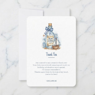 Tarjeta De Agradecimiento Mensaje En Botella Cumpleaños Velero