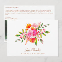 Mensaje personalizado de boda con foto floral rosa
