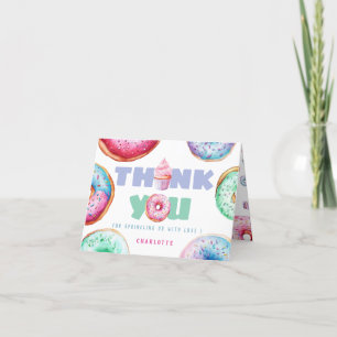 Tarjeta De Agradecimiento Mensaje personalizado de donut lindo para niña cum