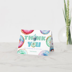 Tarjeta De Agradecimiento Mensaje personalizado de donut lindo para niños Cu