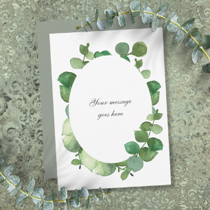 Tarjeta De Agradecimiento Mensaje personalizado de Eucalyptus Boho Greenery