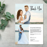 Tarjeta De Agradecimiento Mensaje Personalizado moderno 2 fotos bodas<br><div class="desc">Expresar su más sincera gratitud con el Mensaje Cordial de la boda personalizada 2 Fotos Gracias tarjeta plana. Esta tarjeta elegante y personalizada es la manera perfecta de agradecer a sus seres queridos por su presencia, apoyo y buenos deseos en su día especial. La tarjeta presenta un diseño hermoso e...</div>