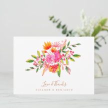 Mensaje personalizado naranja floral foto boda 