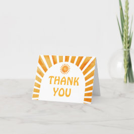 Tarjeta De Agradecimiento Mensaje retro bohemio Baby Shower Sunshine Persona
