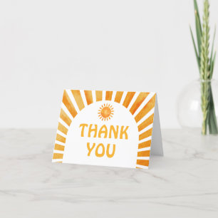 Tarjeta De Agradecimiento Mensaje retro bohemio Baby Shower Sunshine Persona