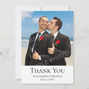 Tarjeta De Agradecimiento Mensaje simple minimalista para foto de boda en la
