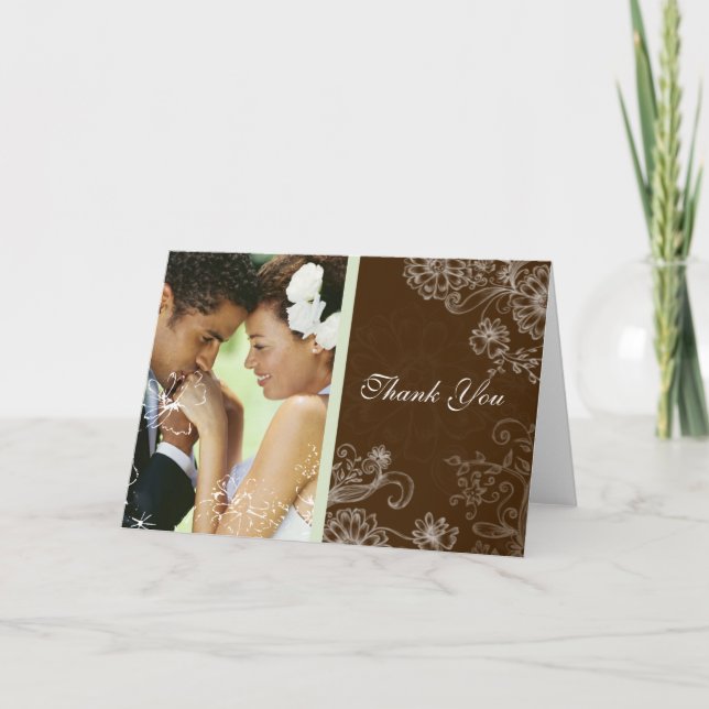 Tarjeta De Agradecimiento Menta del chocolate - boda (Anverso)
