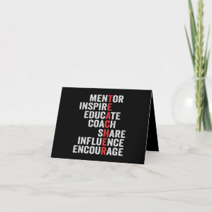 Tarjeta De Agradecimiento Mentor Inspire Educar Entrenador Compartir Influen
