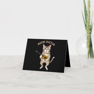 Tarjeta De Agradecimiento Meow Guitar Cute Cat Tocando Guitarra Graciosas Ki