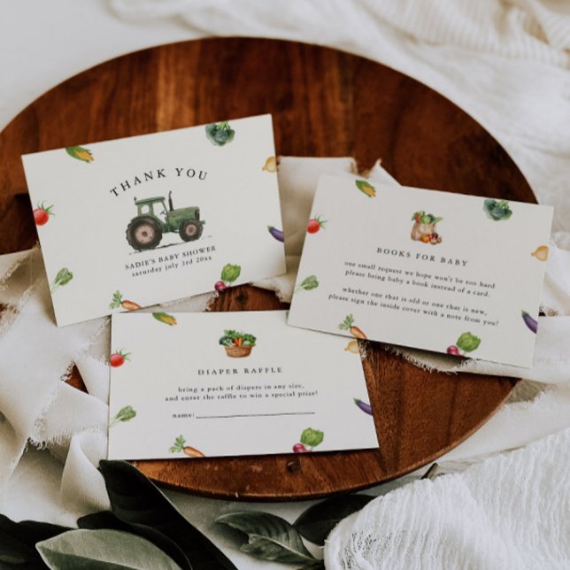 Tarjeta De Agradecimiento Mercado de agricultores Baby Shower de producción  (Subido por el creador)