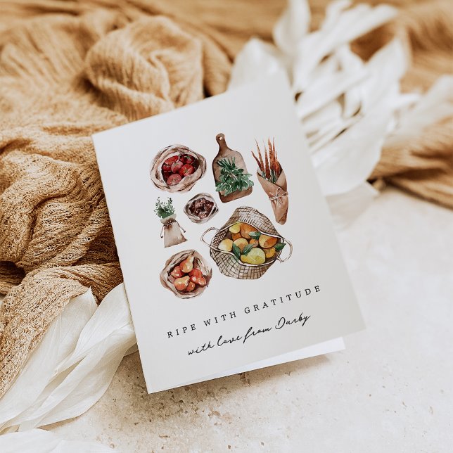 Tarjeta De Agradecimiento Mercado de agricultores "maduros con gratitud" (Subido por el creador)