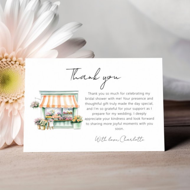 Tarjeta De Agradecimiento Mercado de flores Acuarela Despedida de soltera (Subido por el creador)