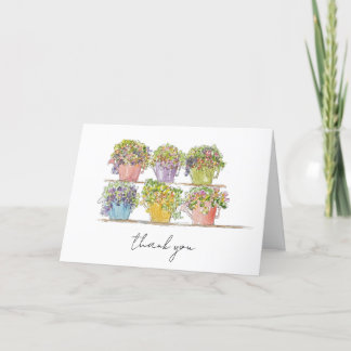 Tarjeta De Agradecimiento Mercado de Flores Alegre Bosquejo Dibujado a Mano