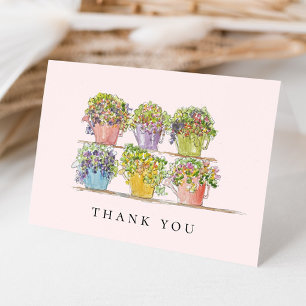 Tarjeta De Agradecimiento Mercado de Flores de Primavera Alegre Rosa Claro