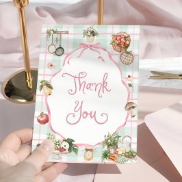 Tarjeta De Agradecimiento Mercado de granjeros Chica rosado de crecimiento l