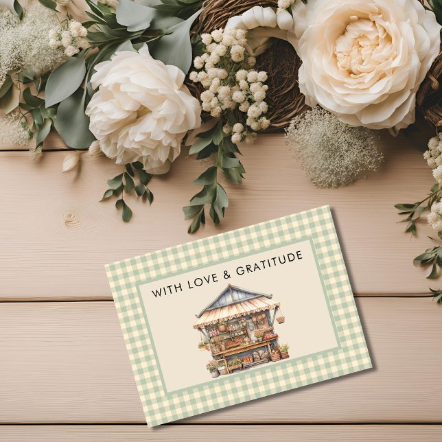 Tarjeta De Agradecimiento Mercado local de cría de bebés (Subido por el creador)