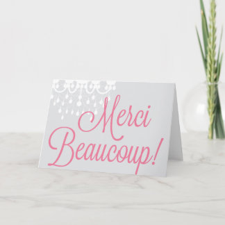 Tarjeta De Agradecimiento ¡Merci Beaucoup! El saludo/le agradece cardar
