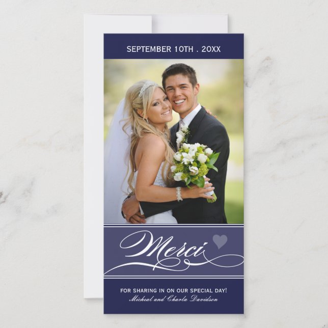 Tarjeta De Agradecimiento Merci - Carte Photo (4x8) (Anverso)