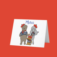 Merci Cute French Personalizado Animals