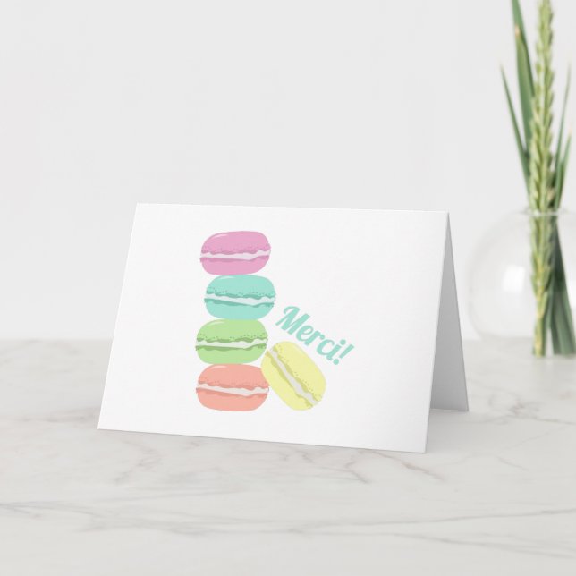Tarjeta De Agradecimiento ¡Merci! Galletas (Anverso)