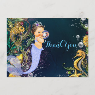 Tarjeta De Agradecimiento Mermaid Gracias Cartas