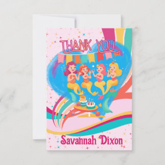 Tarjeta De Agradecimiento Mermaid Happy Birday Gracias Cartas