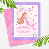 Mermaid Redhead Red Hair Watercolor Baby Shower