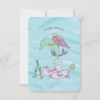 Tarjeta De Agradecimiento Mermelada morada de piel de Tan con delfín