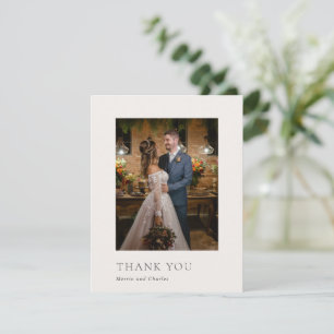 Tarjeta De Agradecimiento Merrin Neutral Elegant Wedding