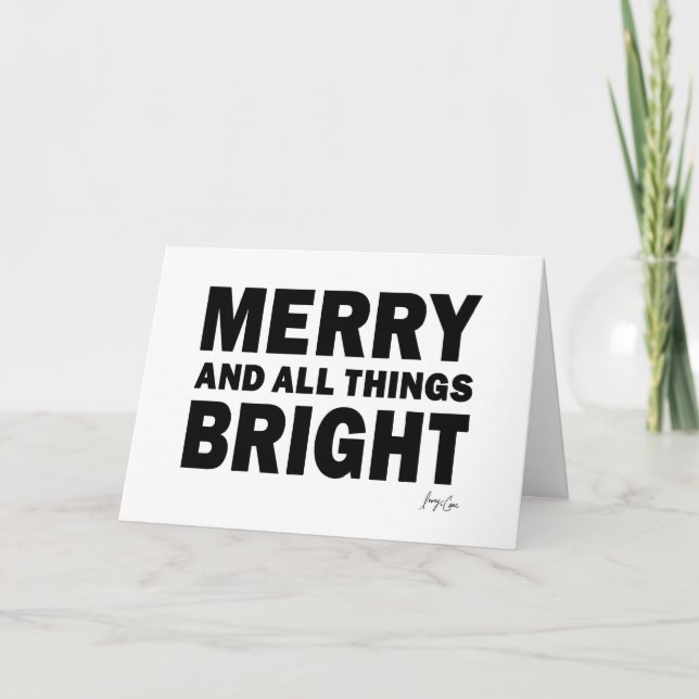 Tarjeta De Agradecimiento Merry & All Things Bright | Holiday Christmas Card (Anverso)