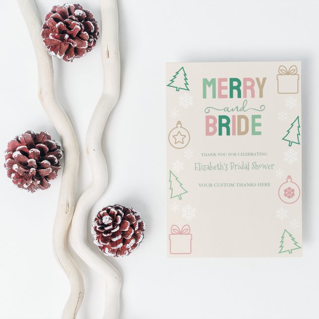 Tarjeta De Agradecimiento Merry & Bride Despedida de soltera de Navidad (Subido por el creador)
