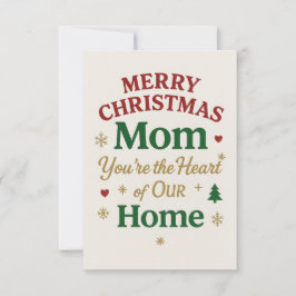 Tarjeta De Agradecimiento Merry Christmas Mom Card