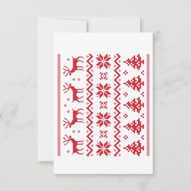 Tarjeta De Agradecimiento Merry Christmas pattern 4 (Anverso)