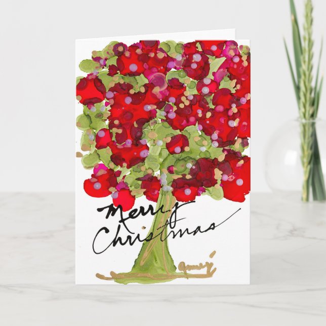 Tarjeta De Agradecimiento Merry Christmas Tree Blank Card (Anverso)
