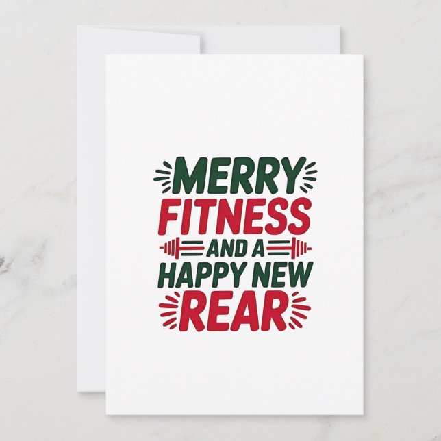 Tarjeta De Agradecimiento Merry Fitness y nuevos Navidades de fitness poster (Anverso)