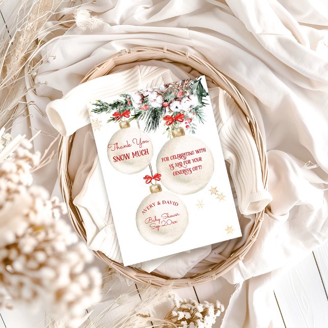 Tarjeta De Agradecimiento Merry Little Baby Shower Modernos Navidades (Subido por el creador)