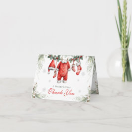 Tarjeta De Agradecimiento Merry Little Baby Shower Santa Clothesline