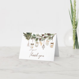Tarjeta De Agradecimiento Merry Little Navidades Baby Shower