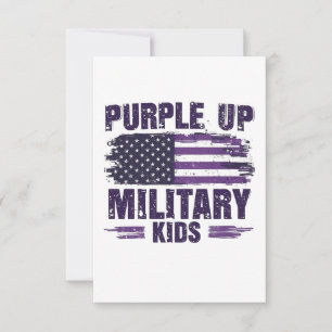 Tarjeta De Agradecimiento Mes de Concientización sobre Niños Militares Purpl