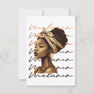 Tarjeta De Agradecimiento Mes de la Historia Negra Melanin negro afroamerica