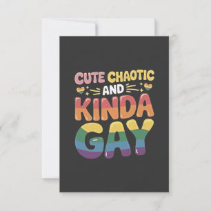 Tarjeta De Agradecimiento Mes de orgullo LGBTQ caótico y gay lindo