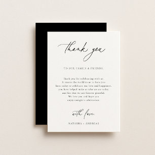 Tarjeta De Agradecimiento Mesa de recepción de boda contemporánea Gracias