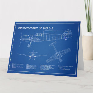 Tarjeta De Agradecimiento Messerschmitt Bf 109 - Plano aéreo AD
