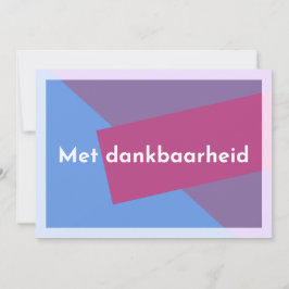 Tarjeta De Agradecimiento "Met dankbaarheid"