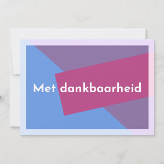 Tarjeta De Agradecimiento "Met dankbaarheid"