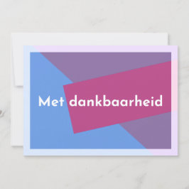Tarjeta De Agradecimiento "Met dankbaarheid"