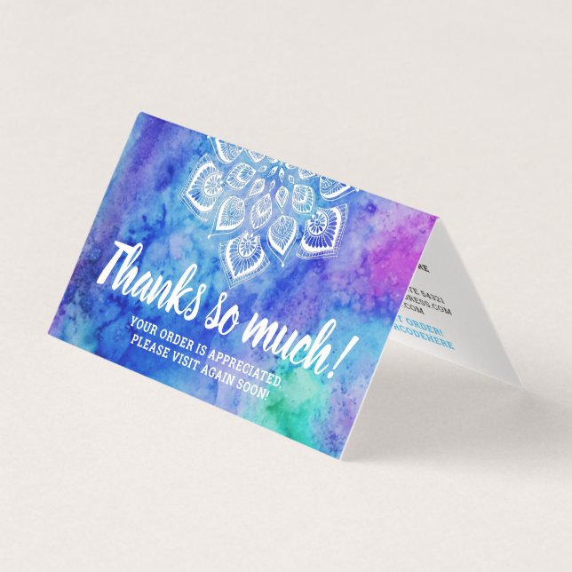 Tarjeta de agradecimiento metafísica de mandala en (Anverso)