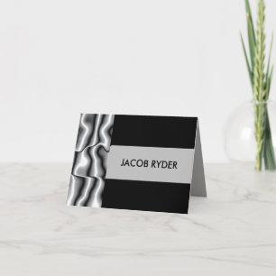 Tarjeta de agradecimiento Metalizado plateado